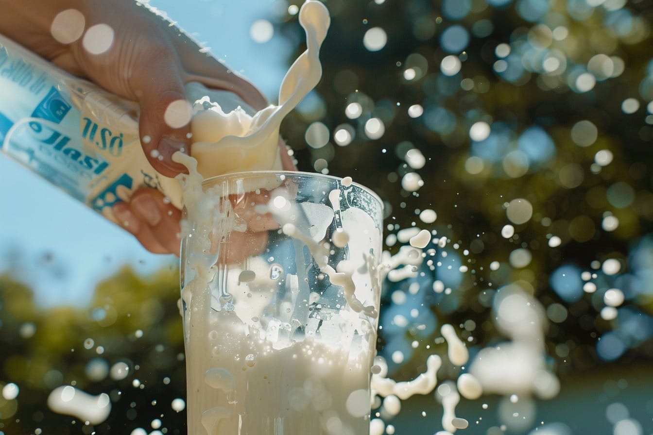 Image d'illustration. Une brique de lait mal ouverte.