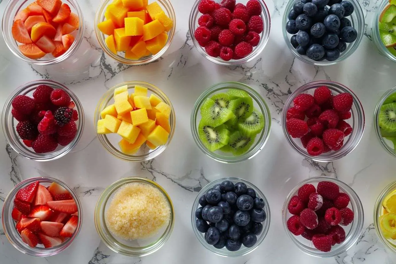 Fruits colorés comme édulcorants naturels