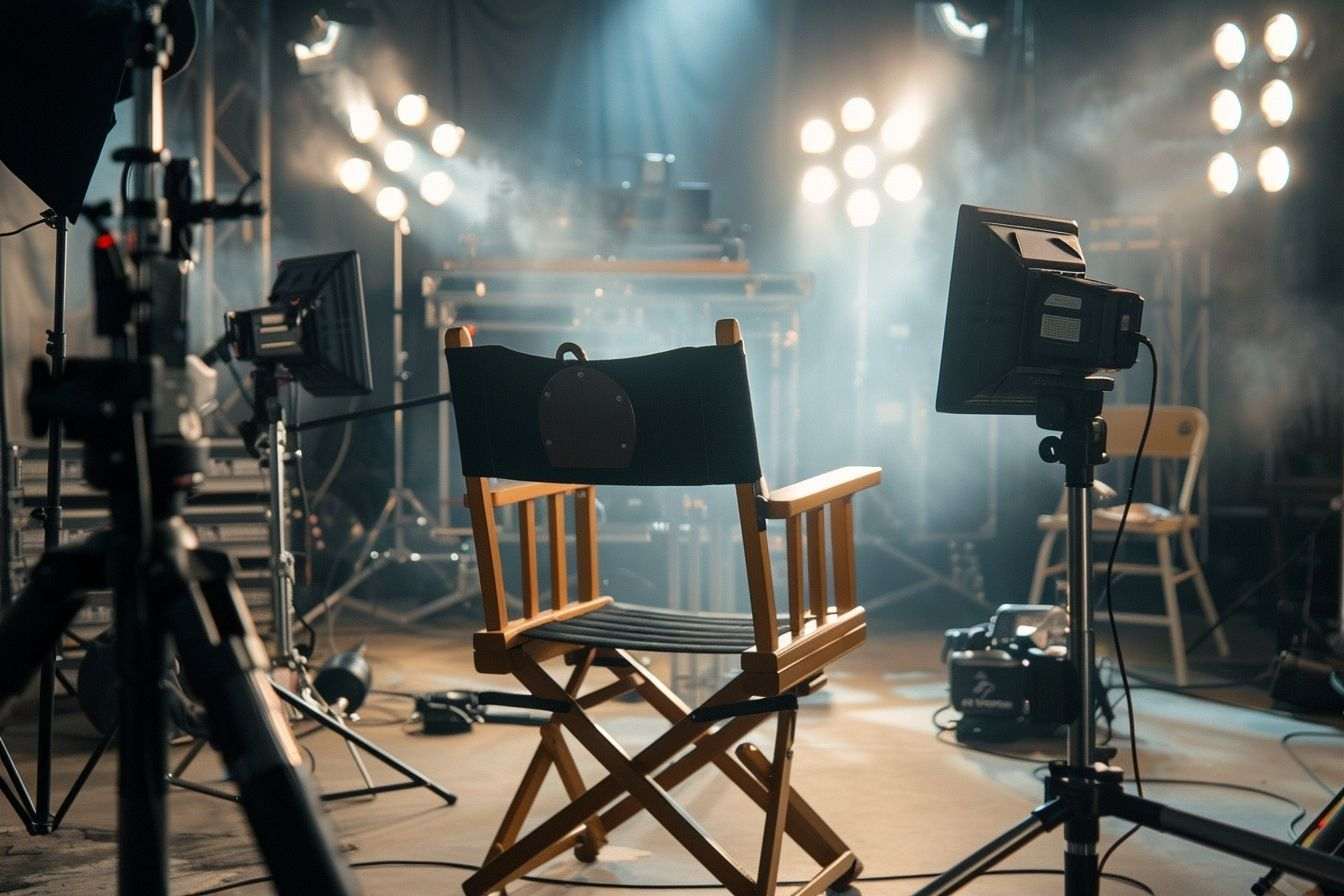 Image d'illustration. Chaise de réalisateur emblématique sur un plateau de tournage de cinéma