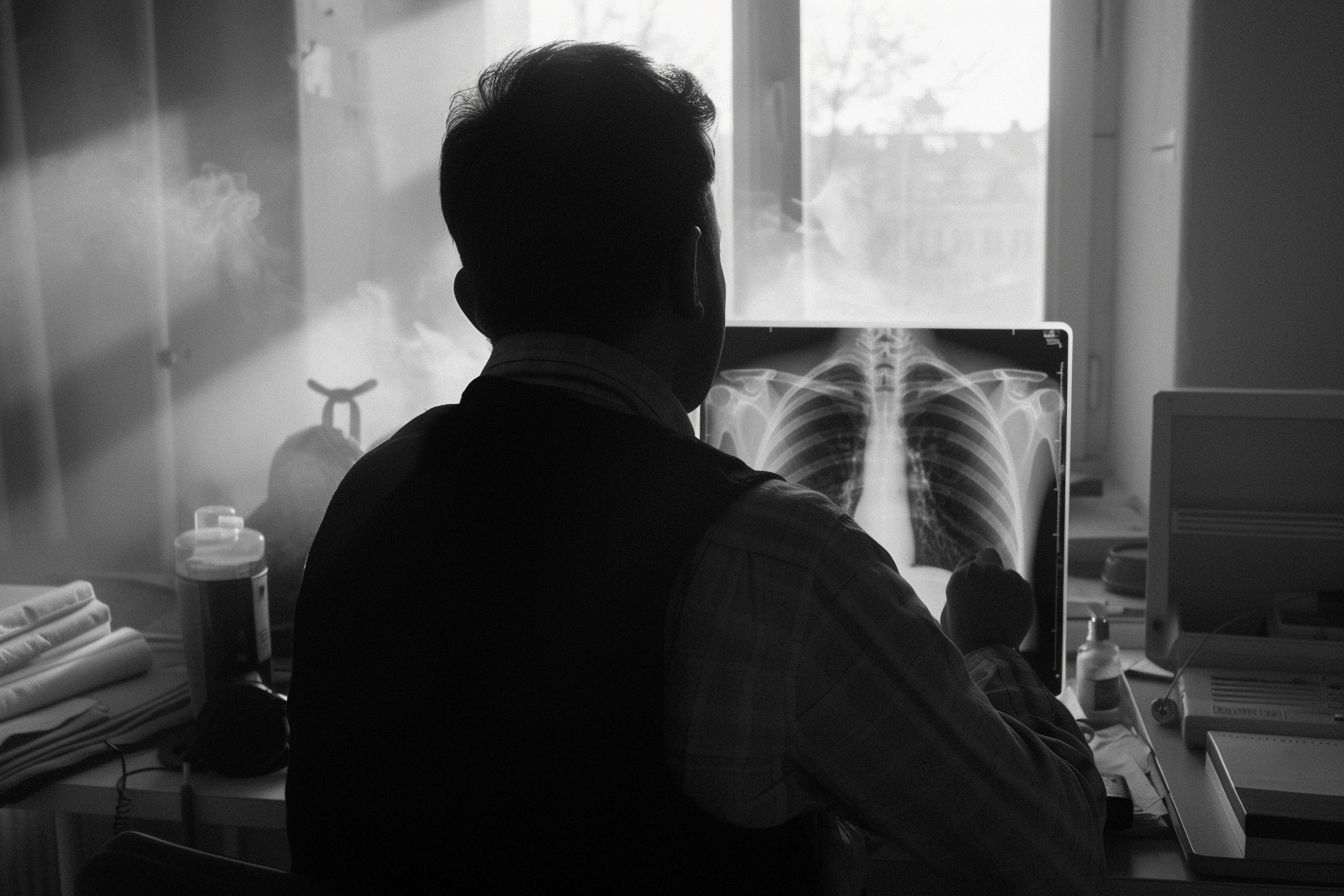 Image d'illustration. Médecin examinant des radiographies thoraciques