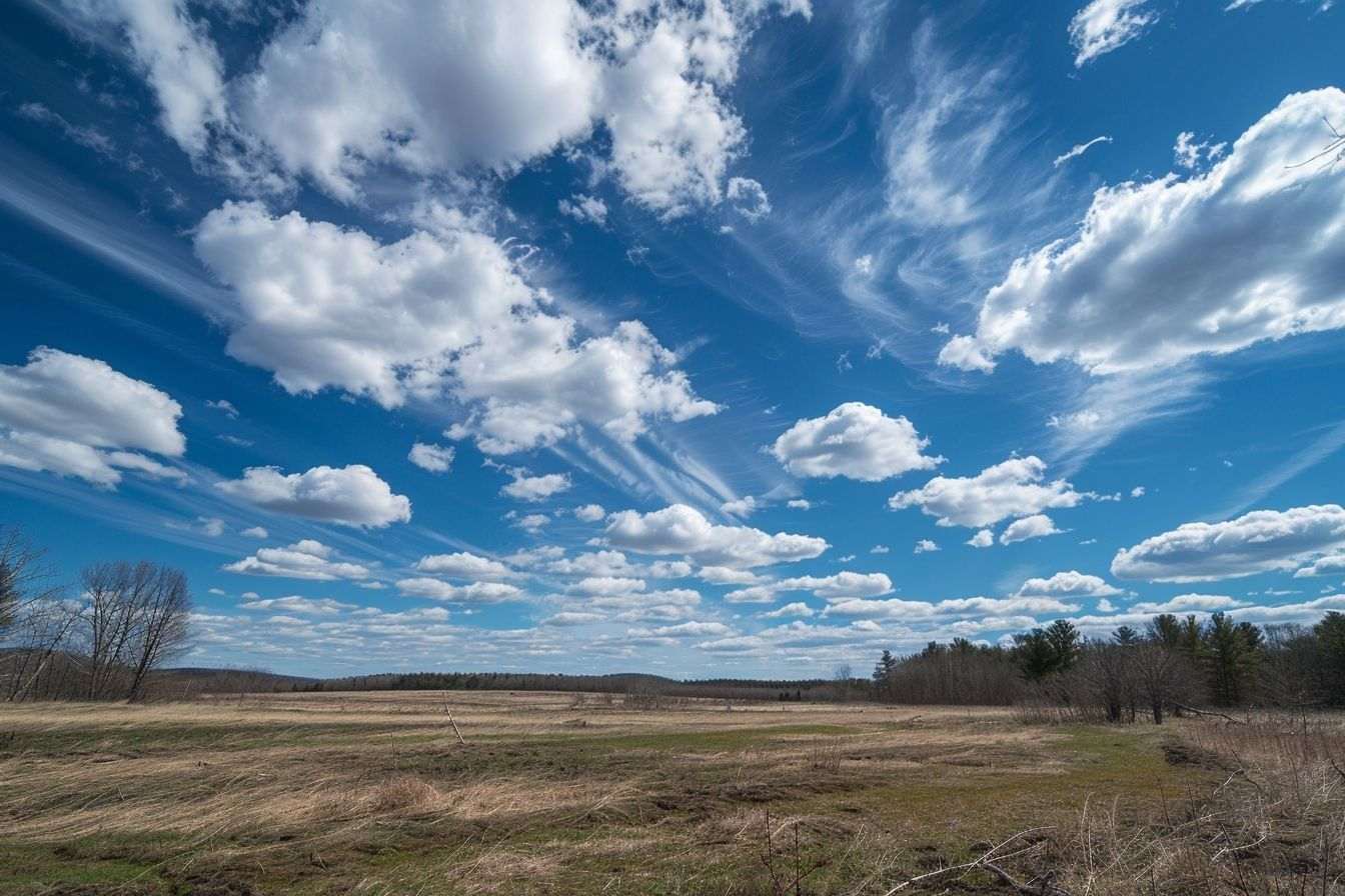 Image d'illustration. Ciel de traîne au printemps
