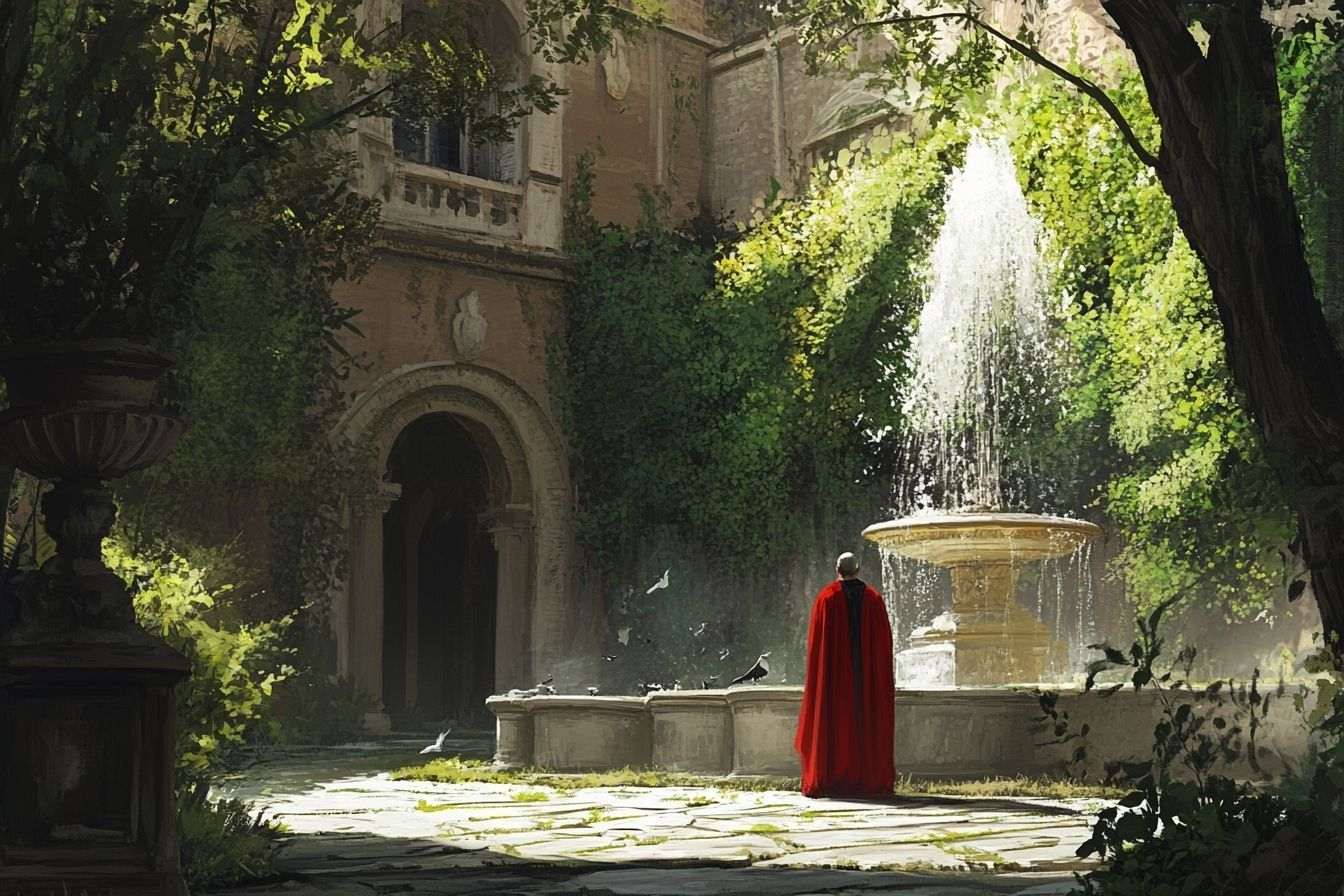 Image d'illustration. Cardinal près d'une fontaine