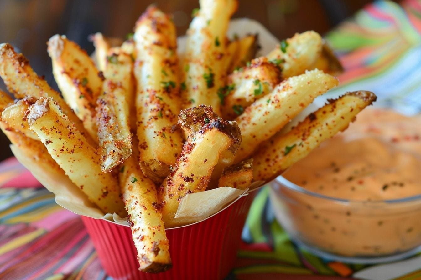 Image d'illustration. Frites appétissantes et bien grasses.