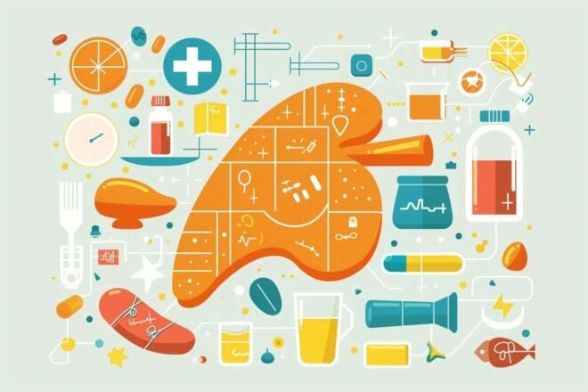 Image d'illustration. Infographie sur les causes du foie gras, ou stéatose hépathique