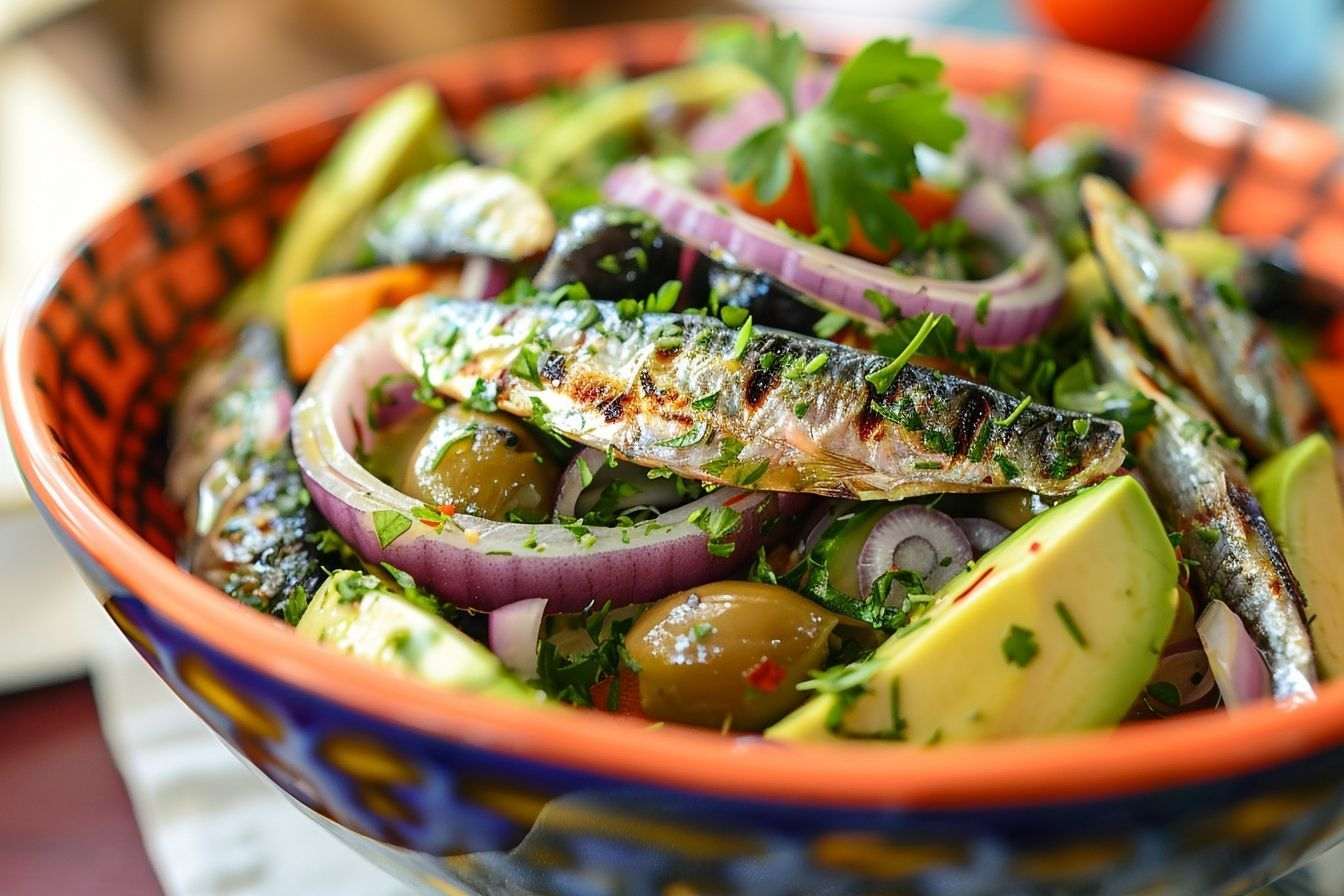 Image d'illustration. Salade sardines et avocat.