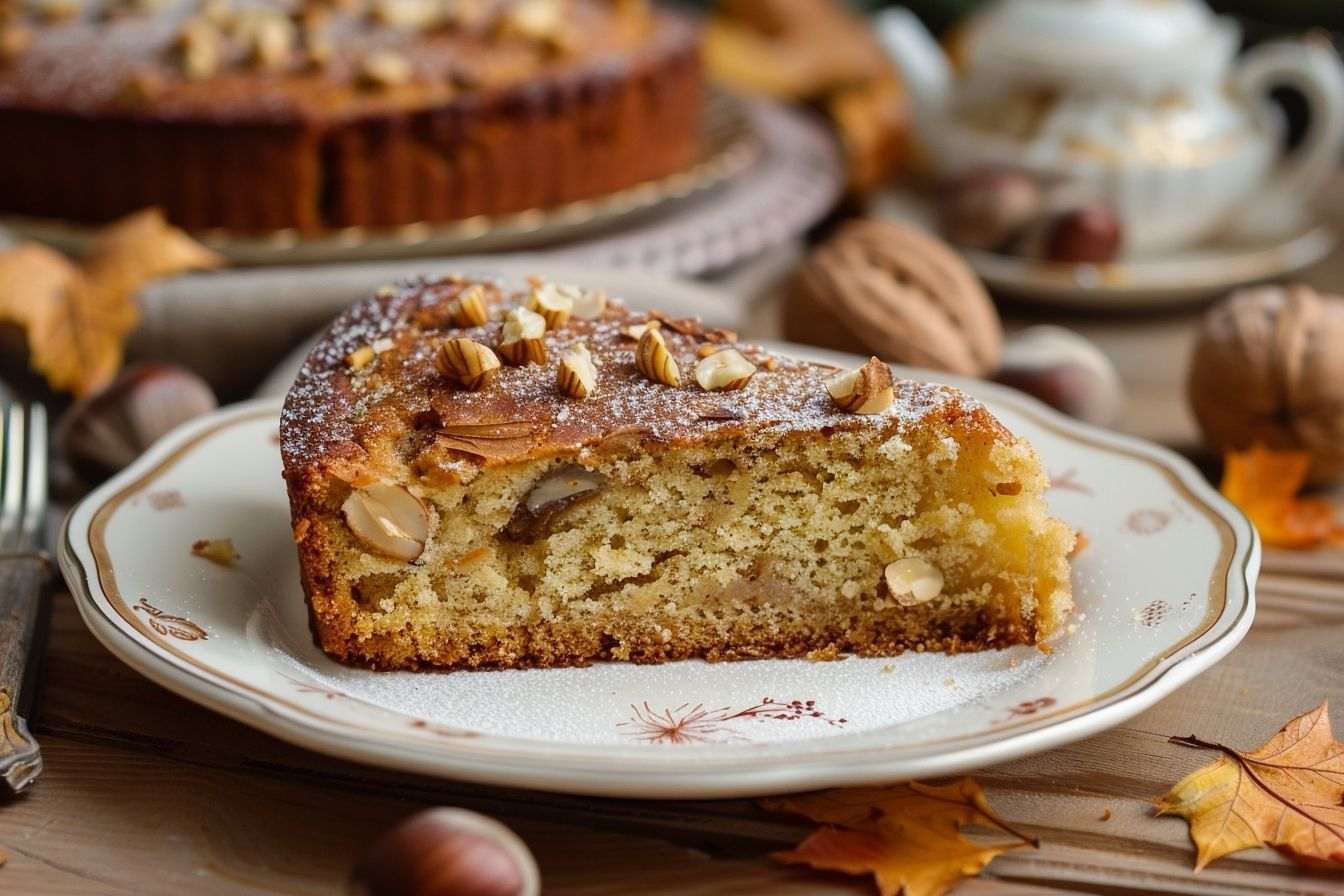 Image d'illustration. Gâteau marrons et noix.