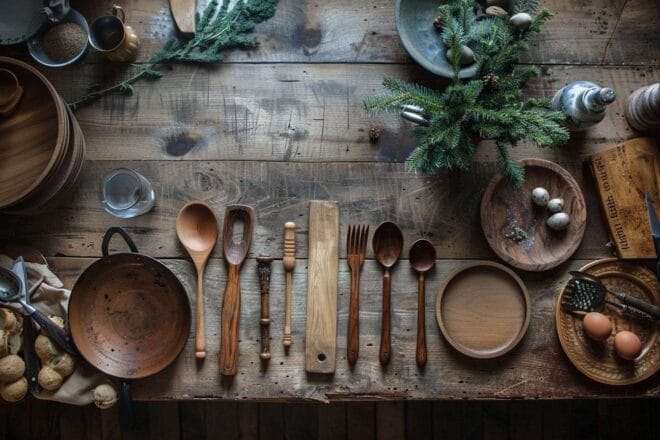 Image d'illustration. Ustensiles de cuisine en bois