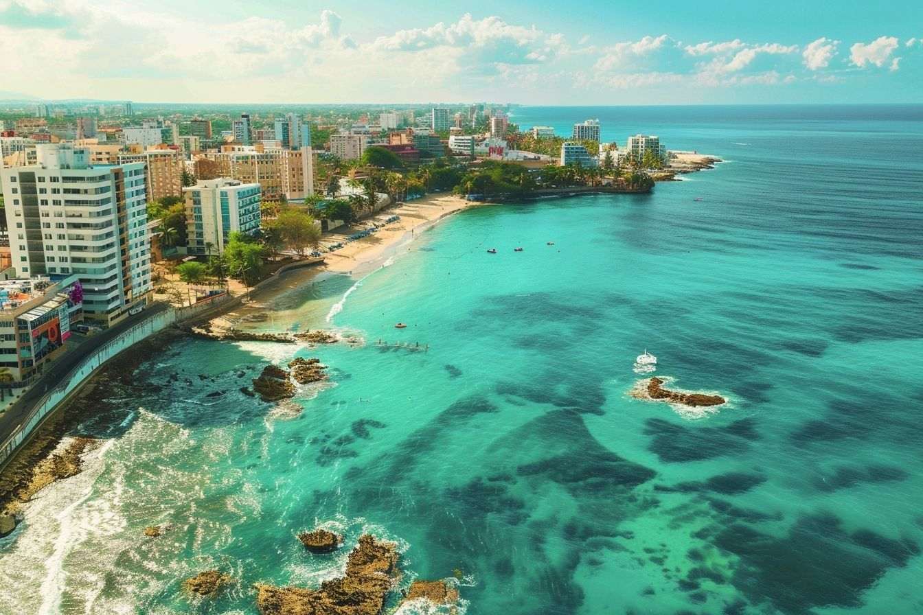 Image d'illustration. Vue aérienne de la côte à Saint Domingue, République Dominicaine