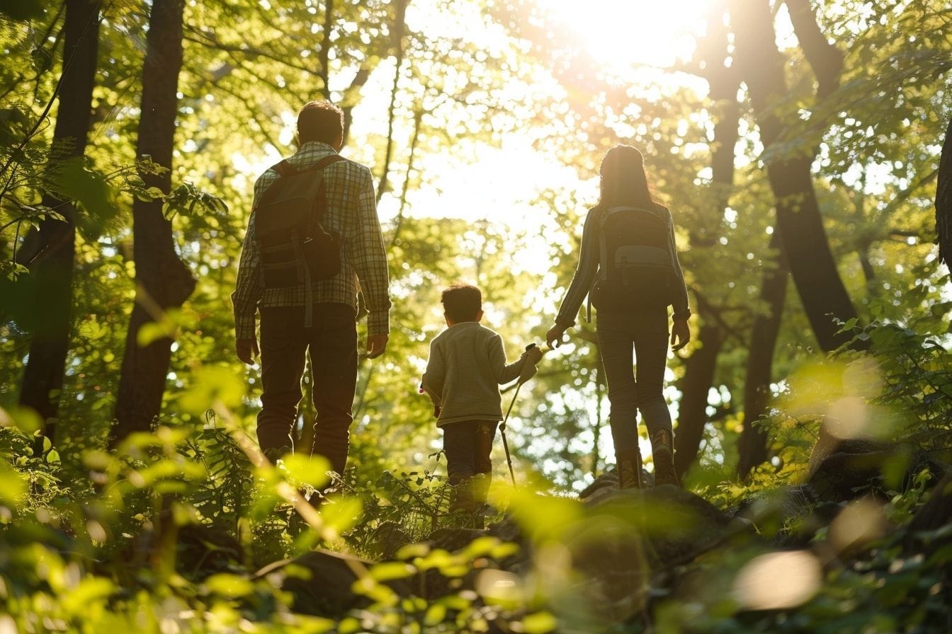 Image d'illustration. Randonnée en famille en forêt