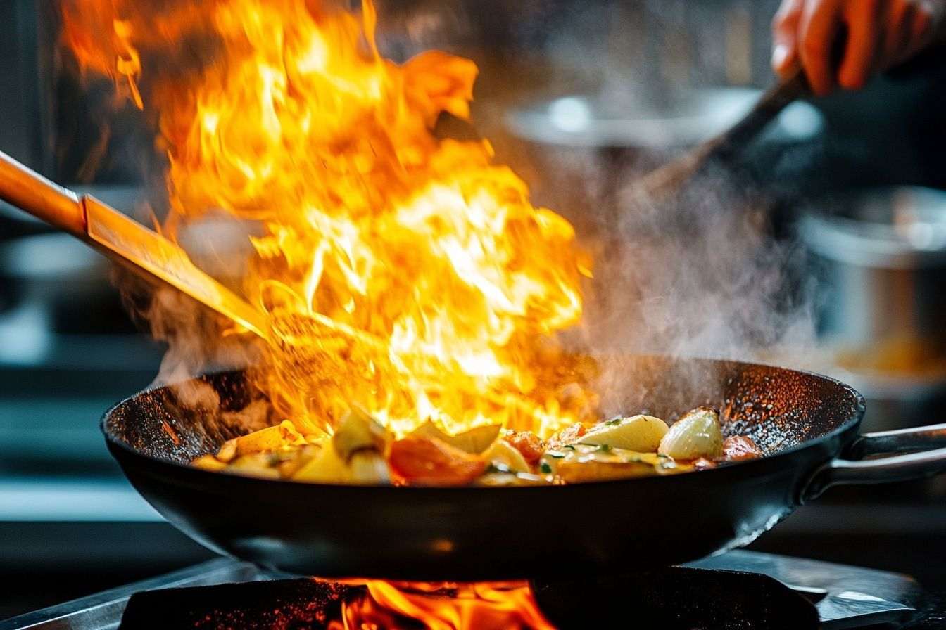 Image d'illustration. Gros plan d un chef préparant des plats avec expertise
