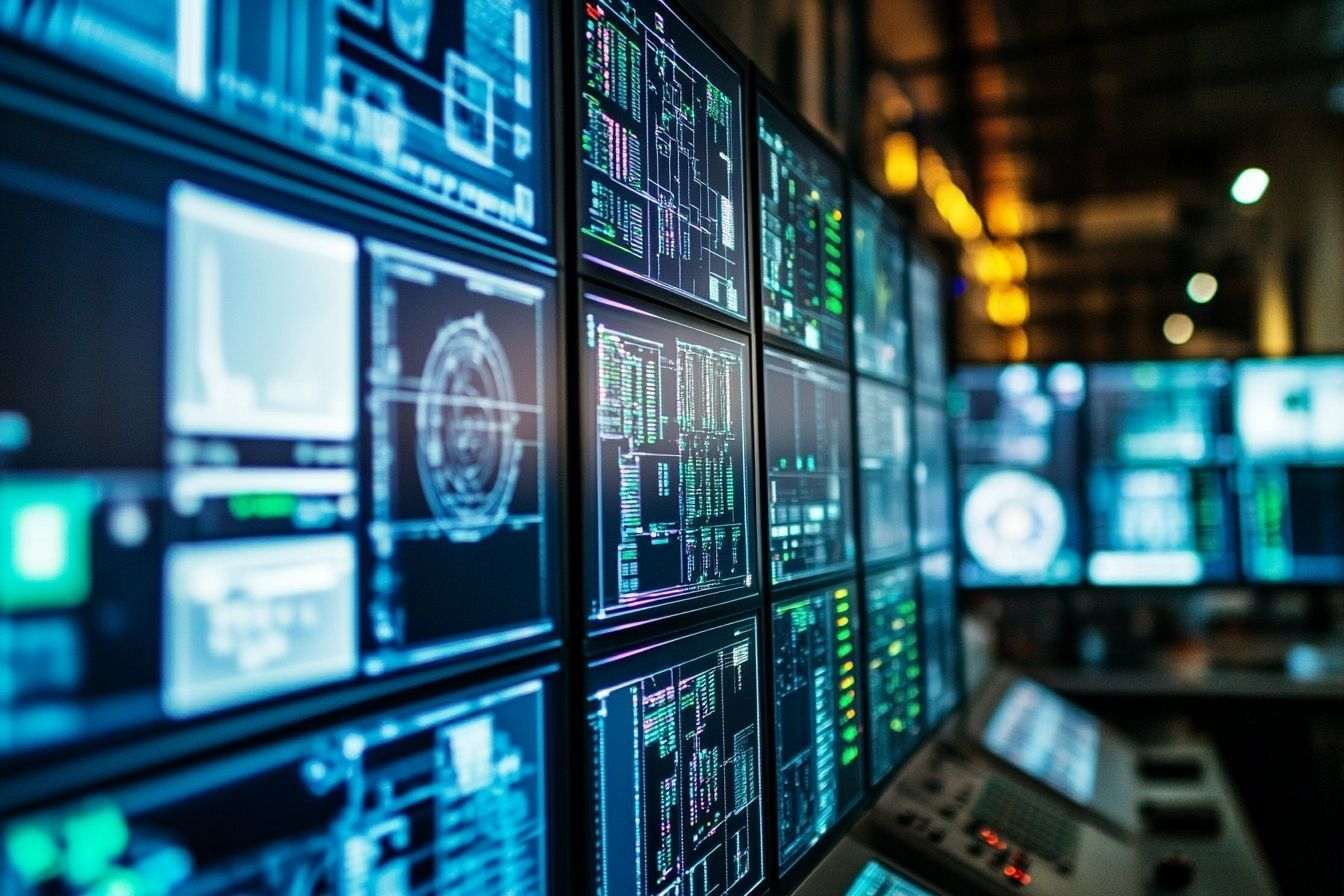 Image d'illustration. Close up d une salle de contrôle remplie de technologie avancée