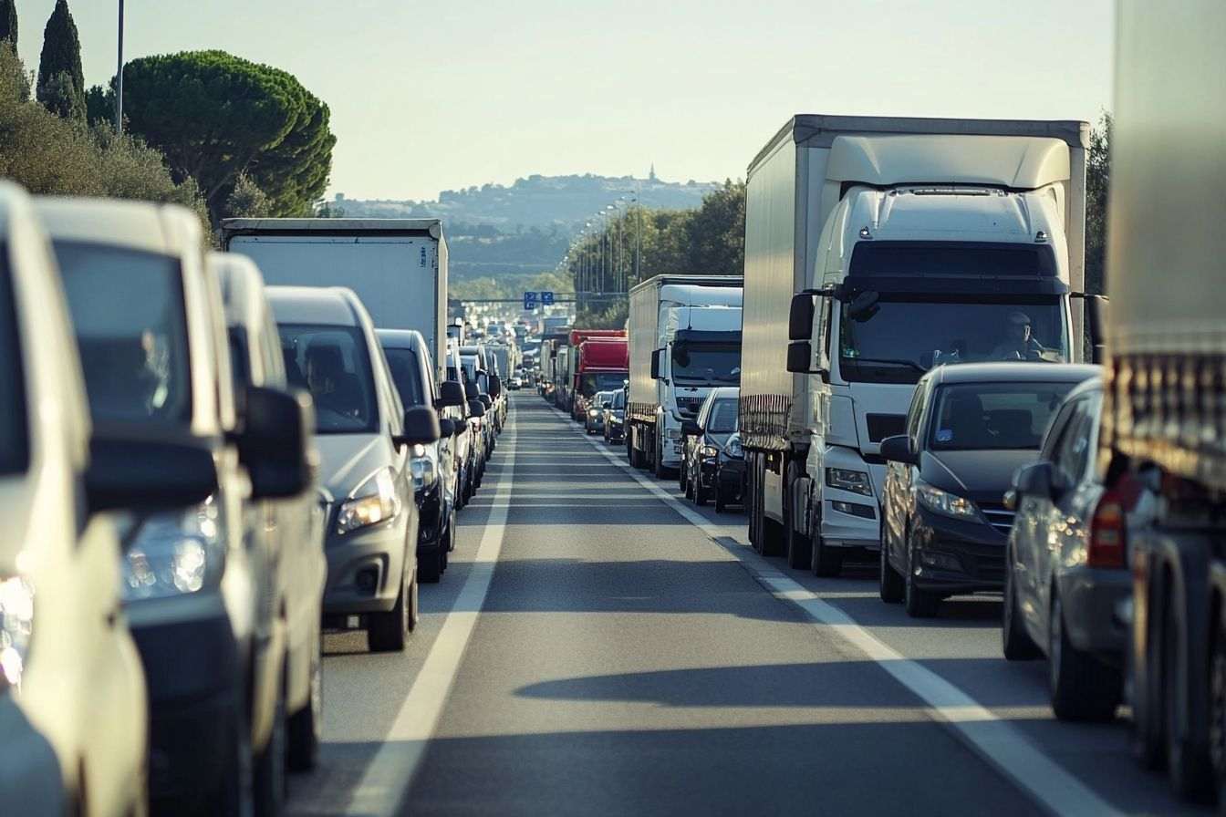 Image d'illustration. Embouteillage sur une autoroute française