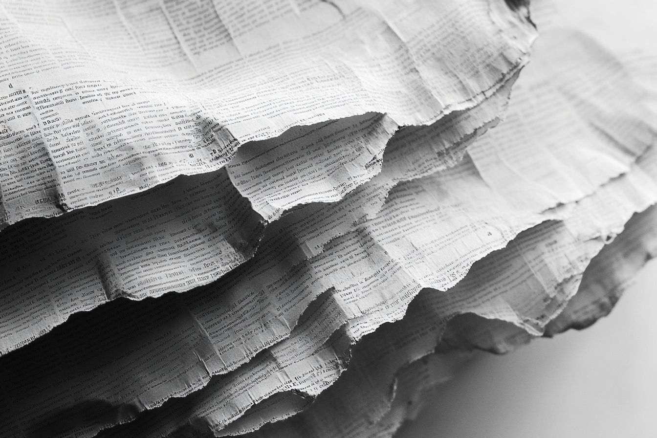 Image d'illustration. Gros plan texturé des bords de journaux