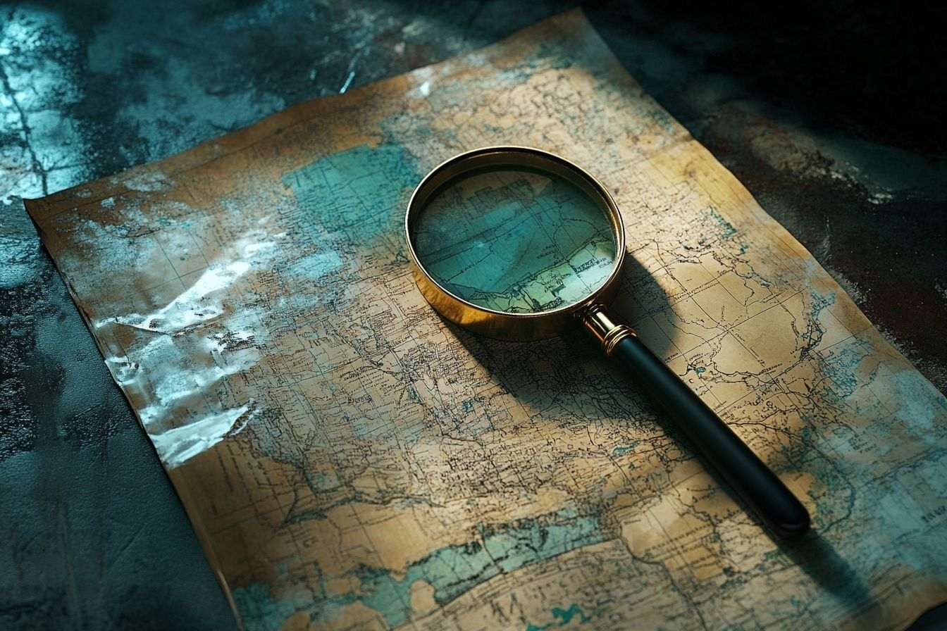 Image d'illustration. Loupe sur carte pour localisation