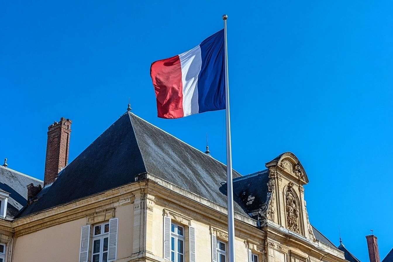 Mairie de france avec drapeau