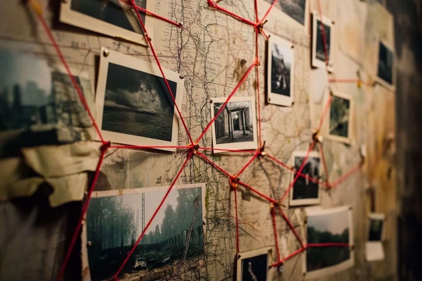 Image d'illustration. Plan mystérieux avec connexions rouges
