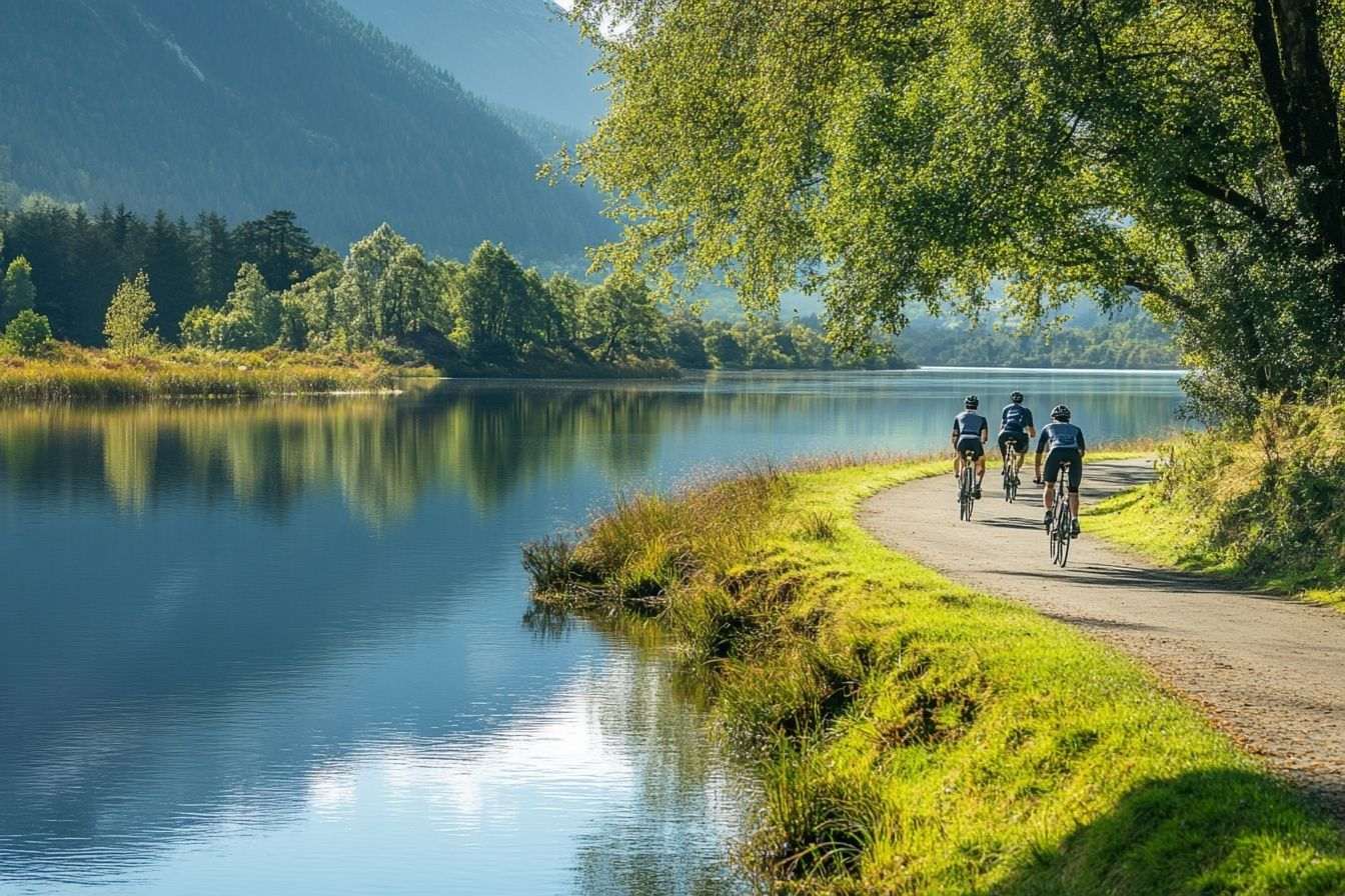 Image d'illustration. Cyclistes profitant d une route pittoresque