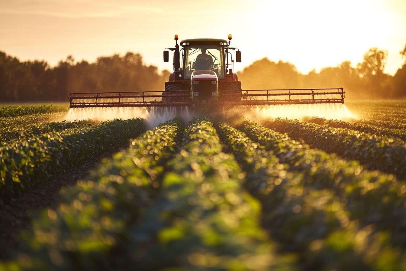 Image d'illustration. Équipement agricole pulvérisant un champ
