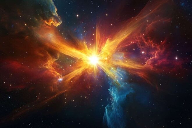 Image d'illustration. Étoile radieuse dans le cosmos