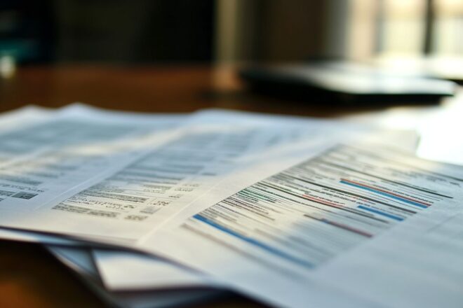 Image d'illustration. Gros plan sur rapports financiers
