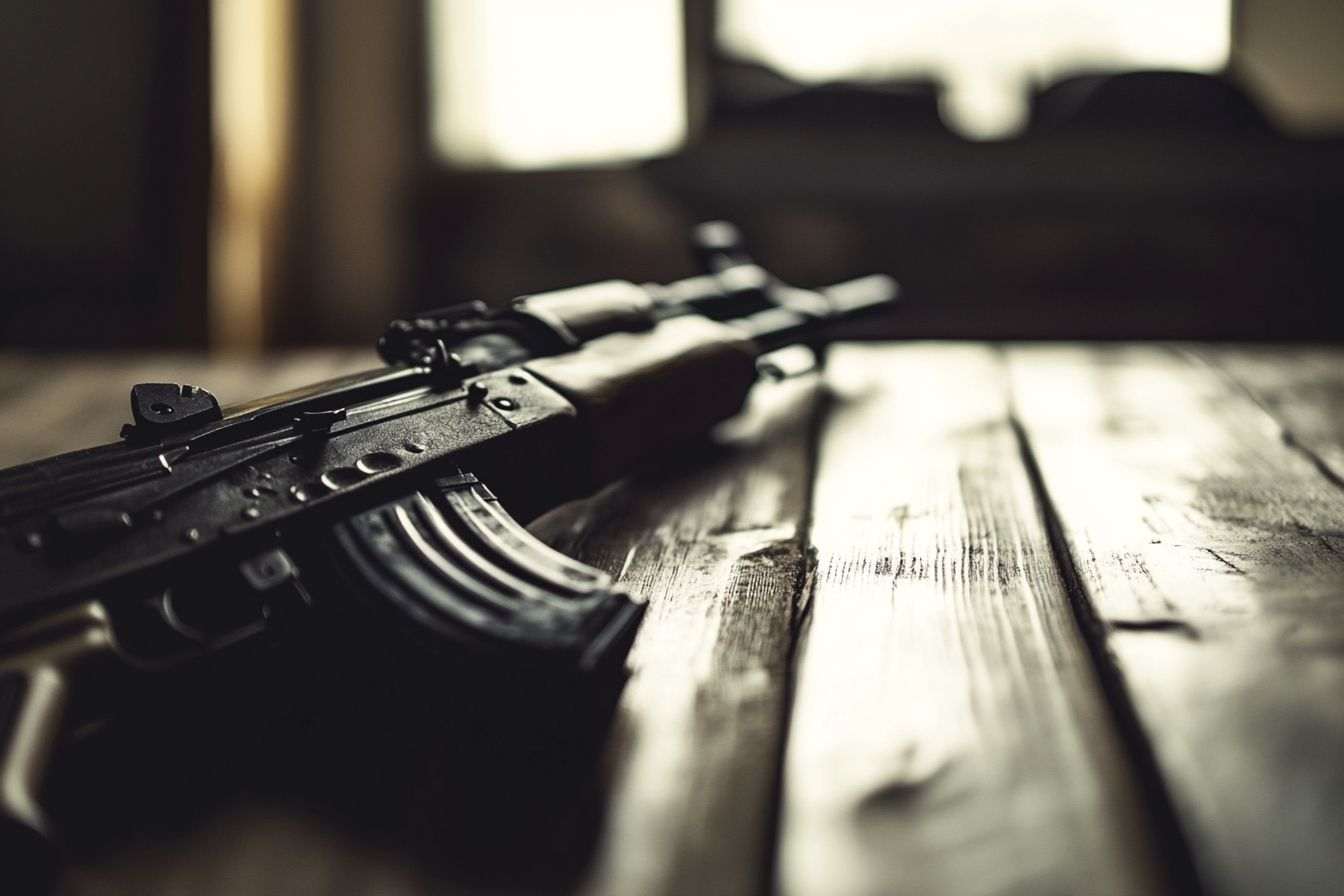 Une vue rapprochée d'un fusil