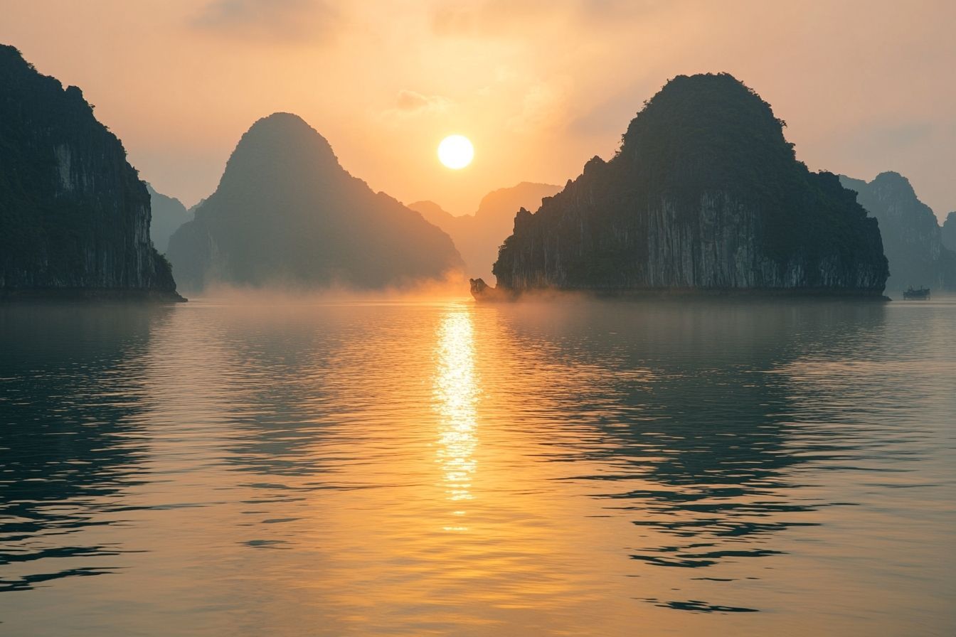 Image d'illustration. Karsts majestueux à la baie d halong