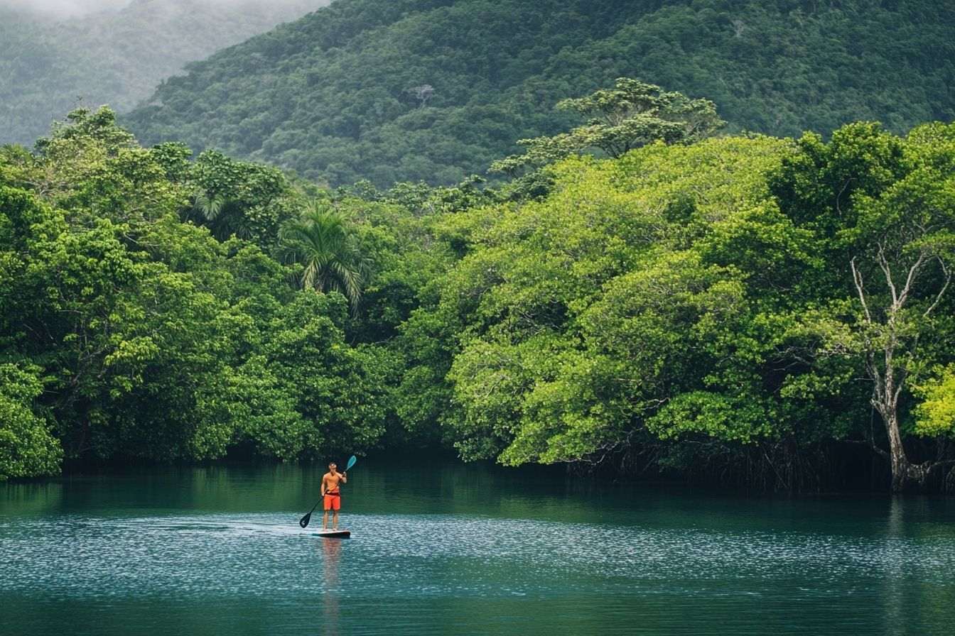 Image d'illustration. Paddleboarder en harmonie avec la nature