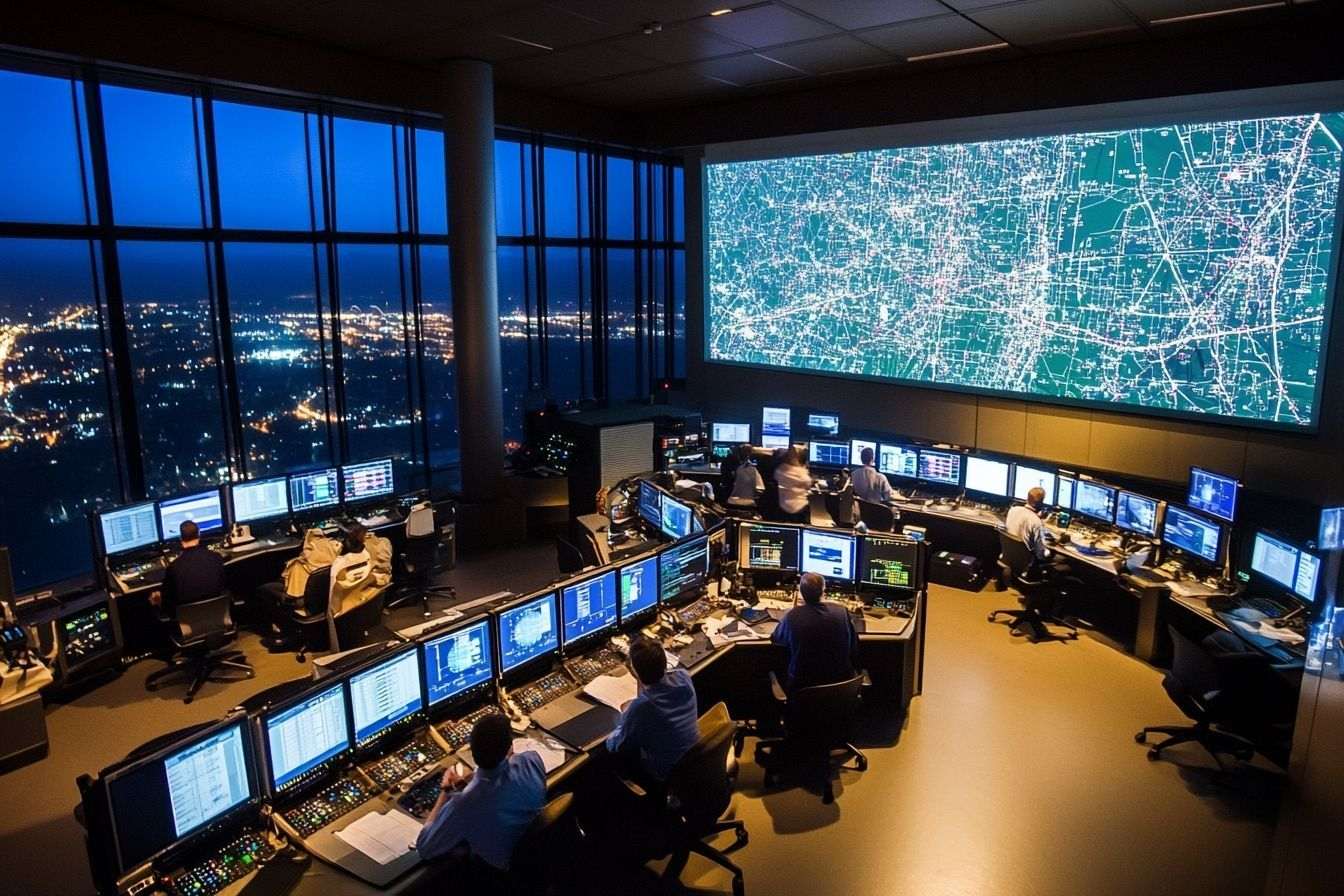 Image d'illustration. Salle de contrôle du trafic aérien animée
