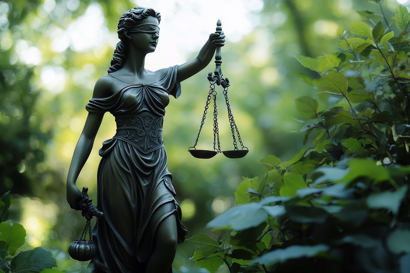 Image d'illustration. Statue de la justice dans un parc