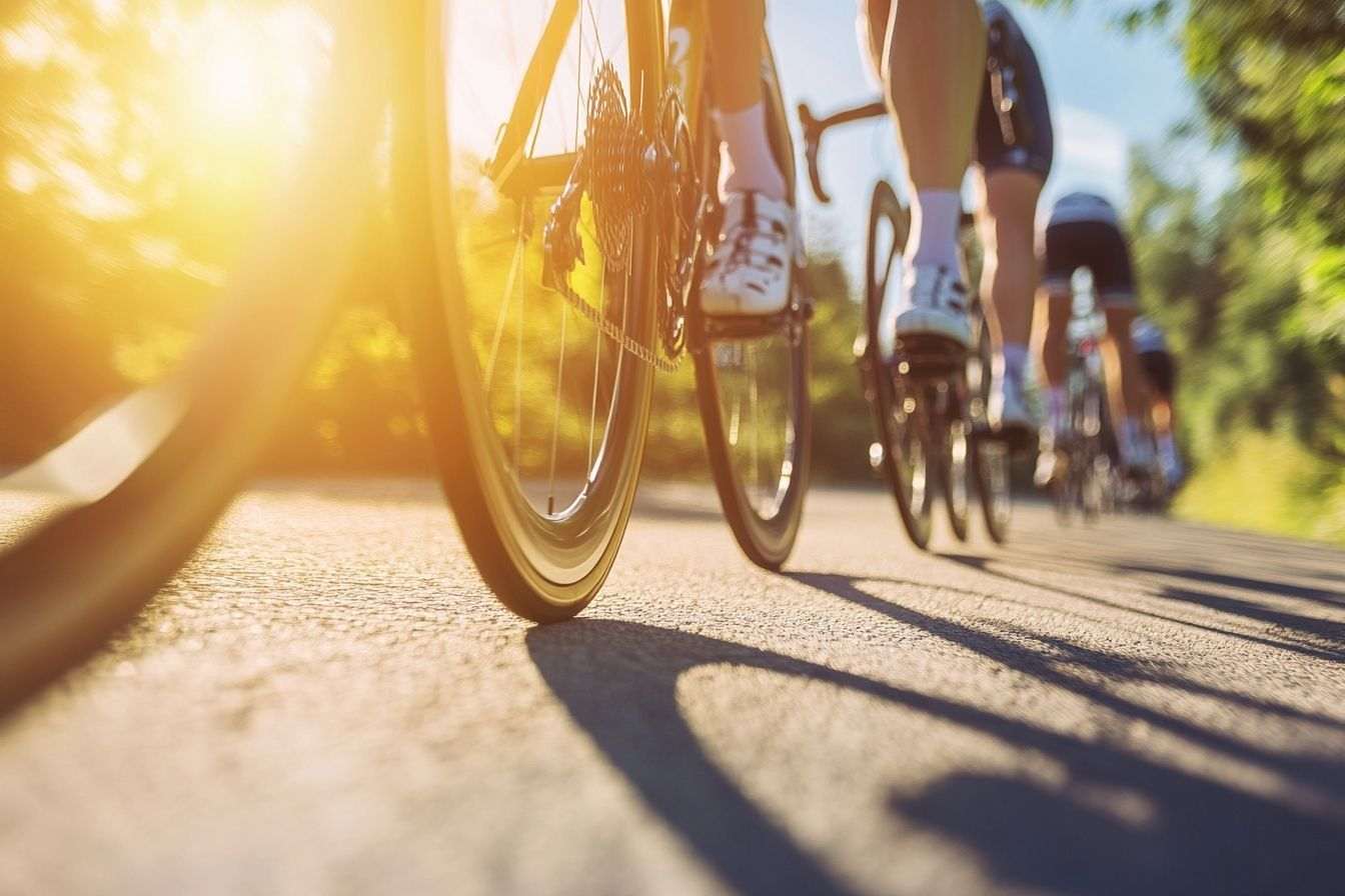 Image d'illustration. Tour de france roues de vélo en gros plan