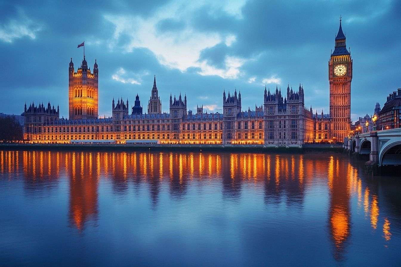Image d'illustration. Vue majestueuse du bâtiment du parlement britannique