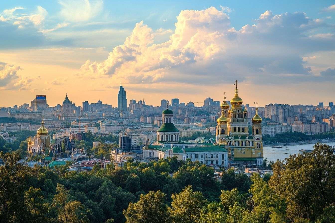 Image d'illustration. Vue panoramique de la skyline de kyiv