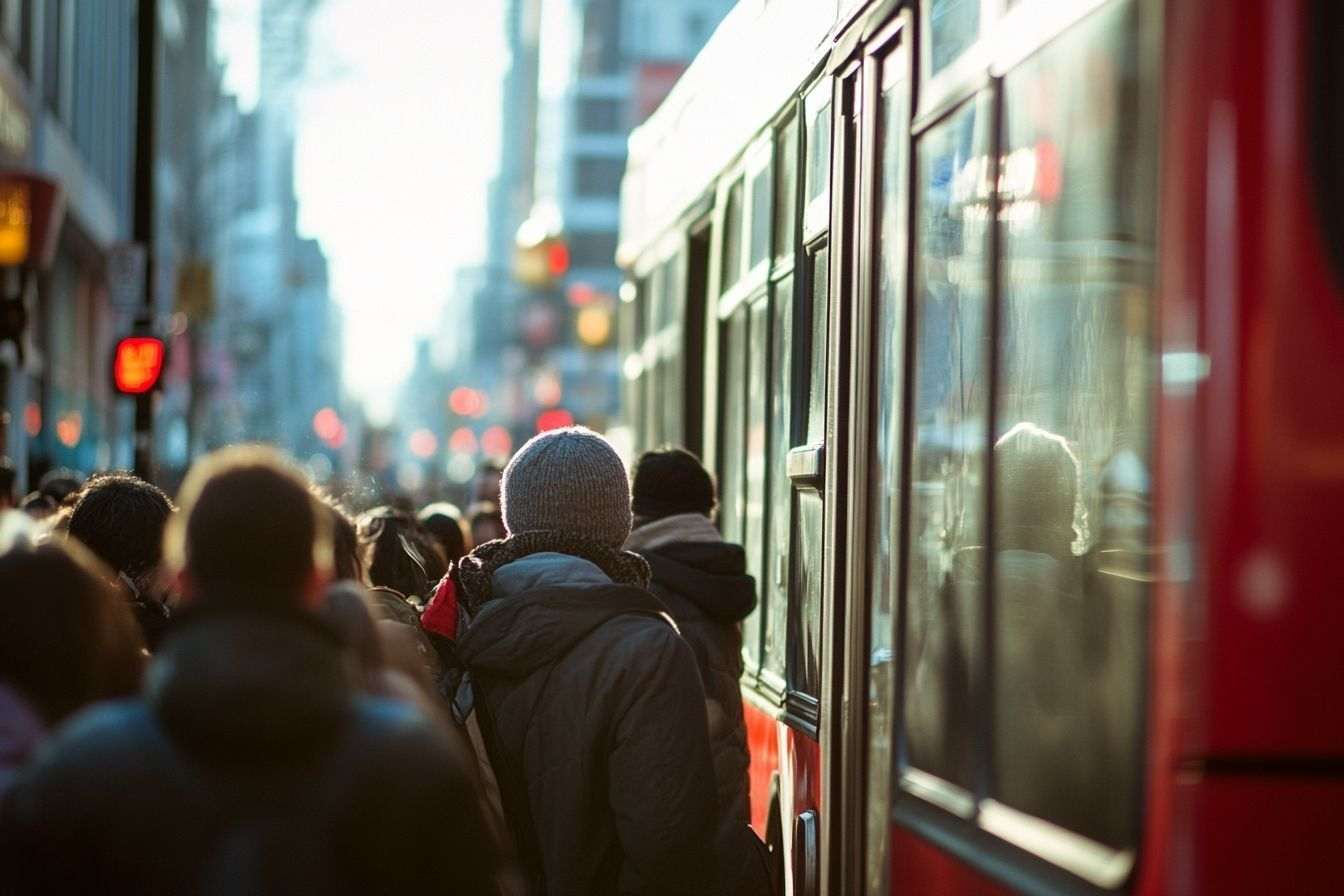 Bus coloré dans la rue