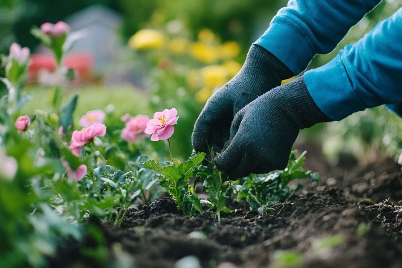 Gros plan d un parterre de fleurs