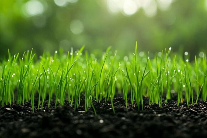 Gros plan sur les graines d herbe verte