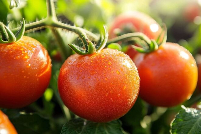 Gros plan sur les tomates iron lady vibrantes