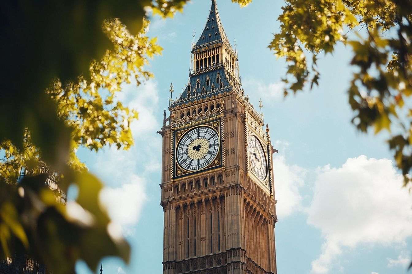 Vue détaillée de big ben à londres