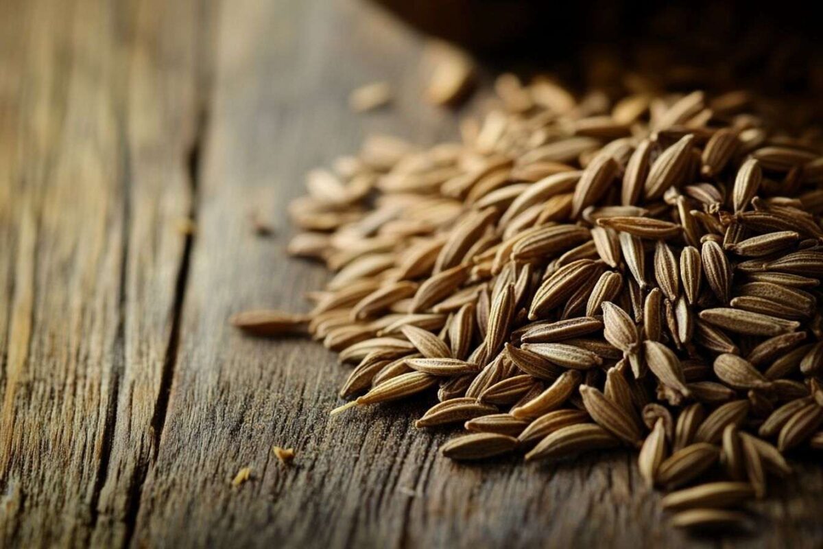Gros plan sur des graines de cumin