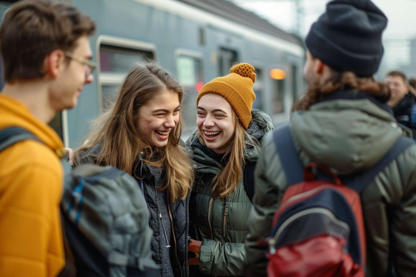 jeunes train quai