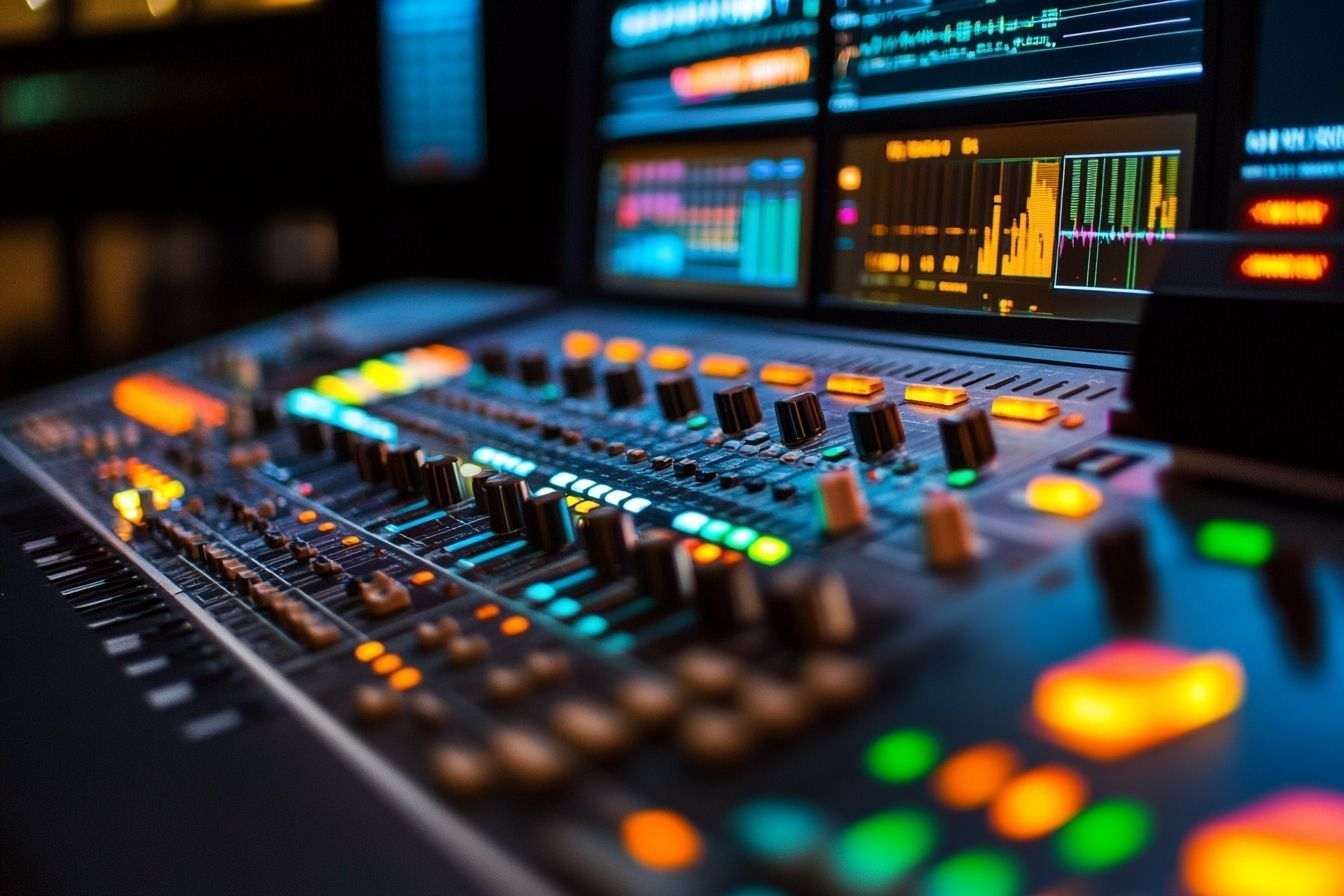Console numérique moderne de station radio