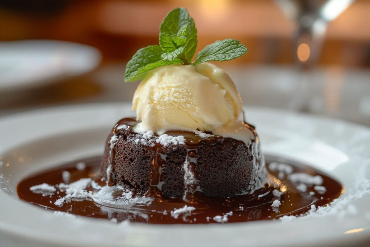 Fondant au chocolat avec glace vanille