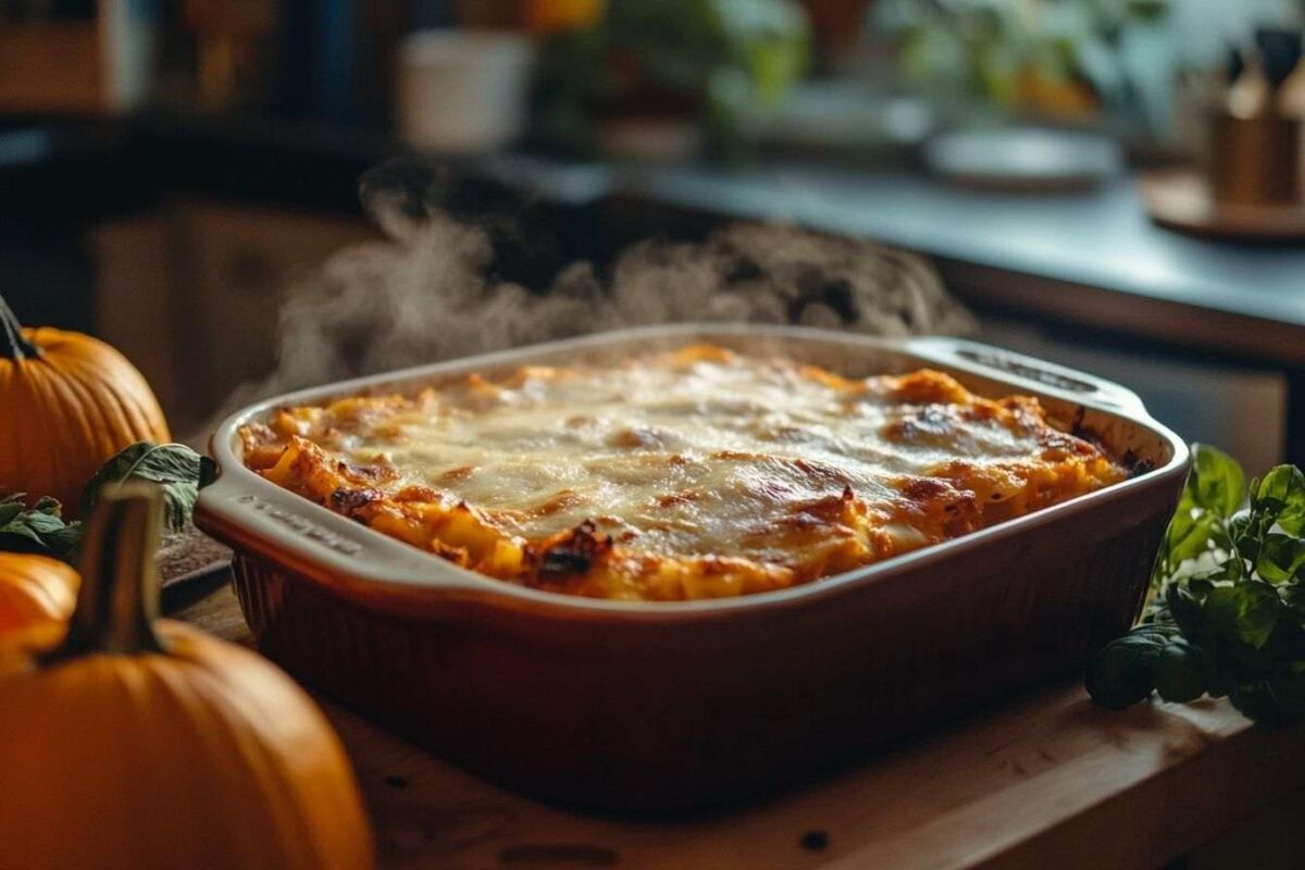 Lasagne de potiron cuites au four