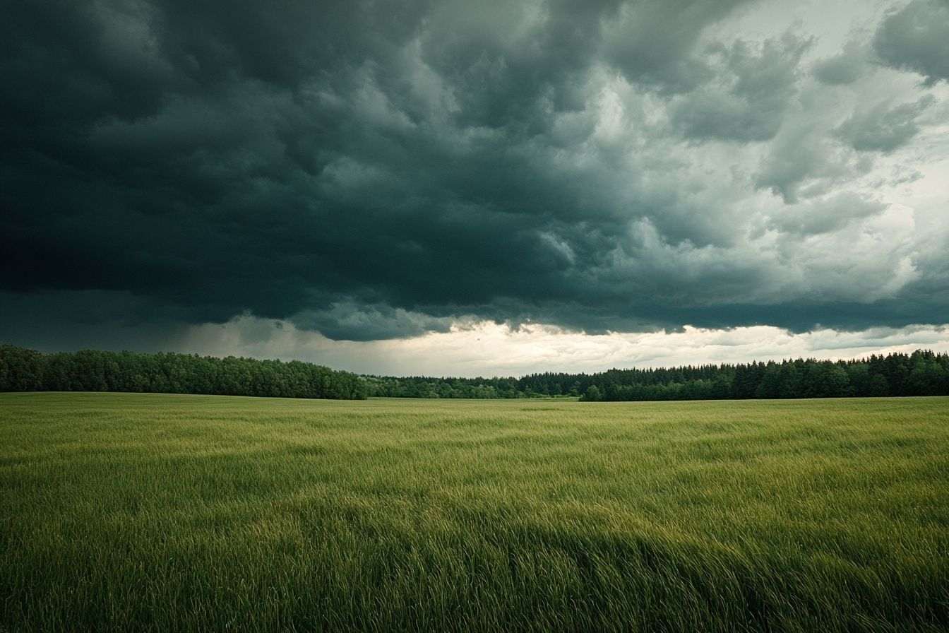 Nuages sombres et ominous paysage