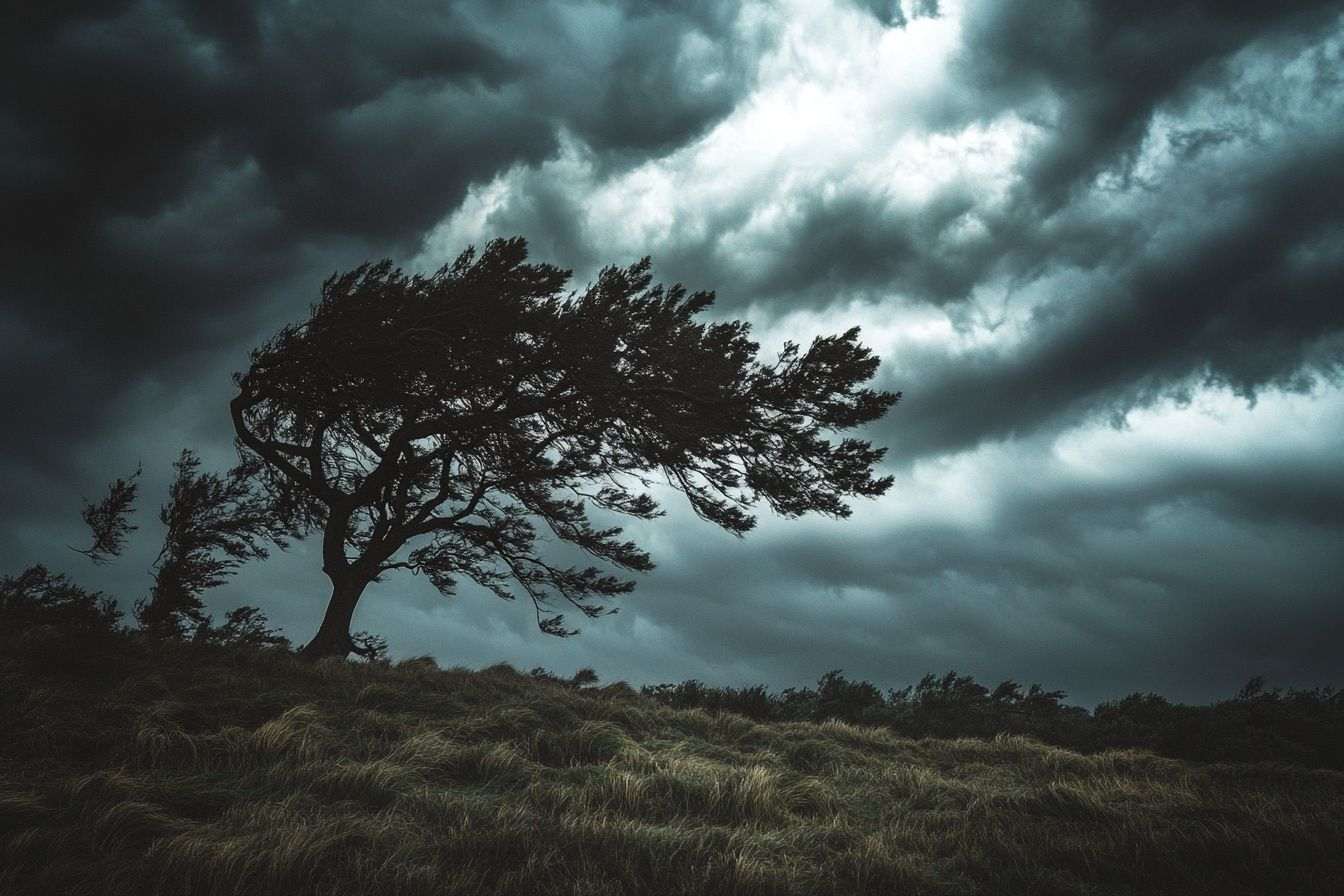 Nuages sombres tourbillonnants