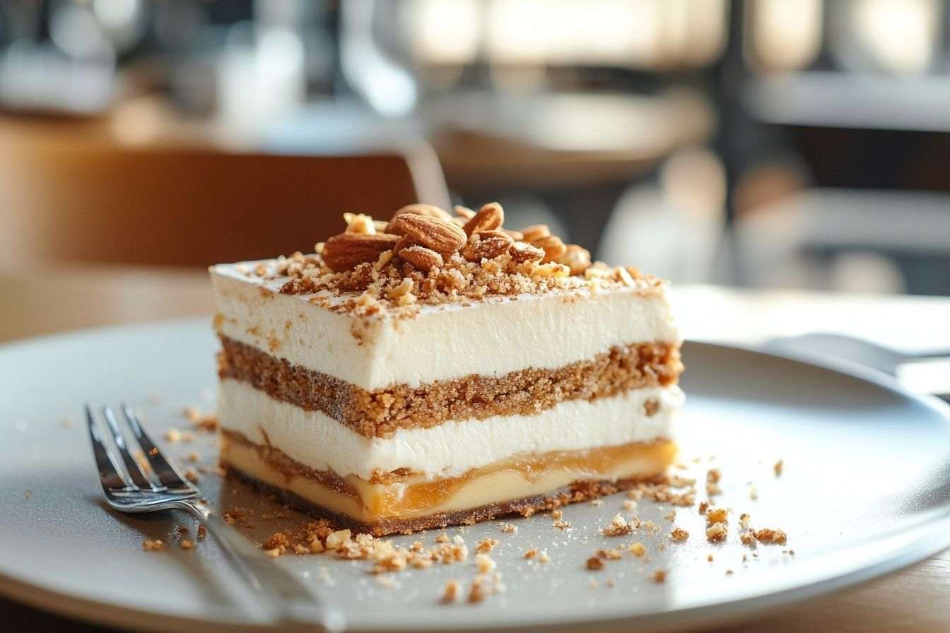 Présentation élégante de dessert en forme de fedora