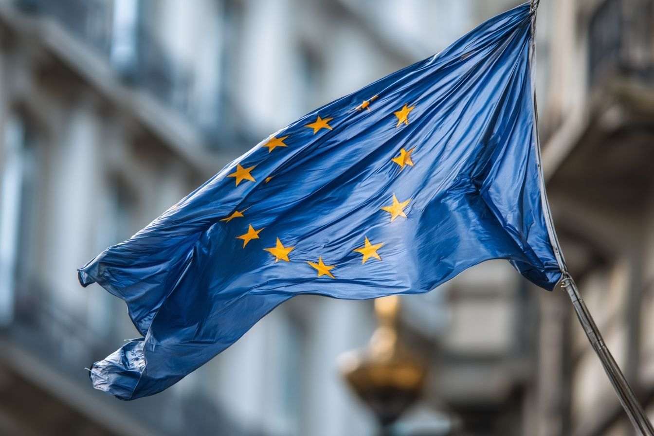 Gros plan du drapeau de l union européenne