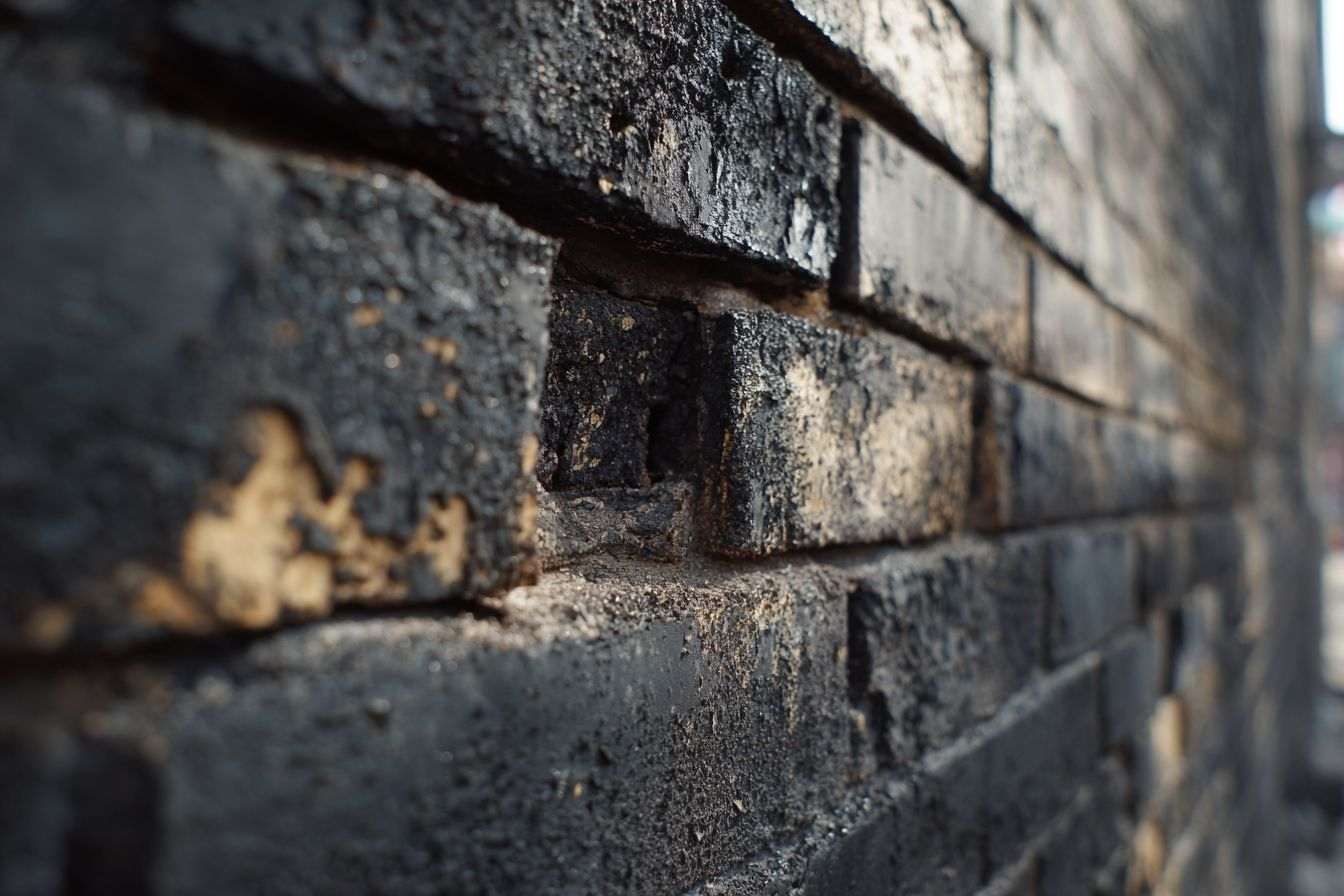 Gros plan d un mur avec marques noires