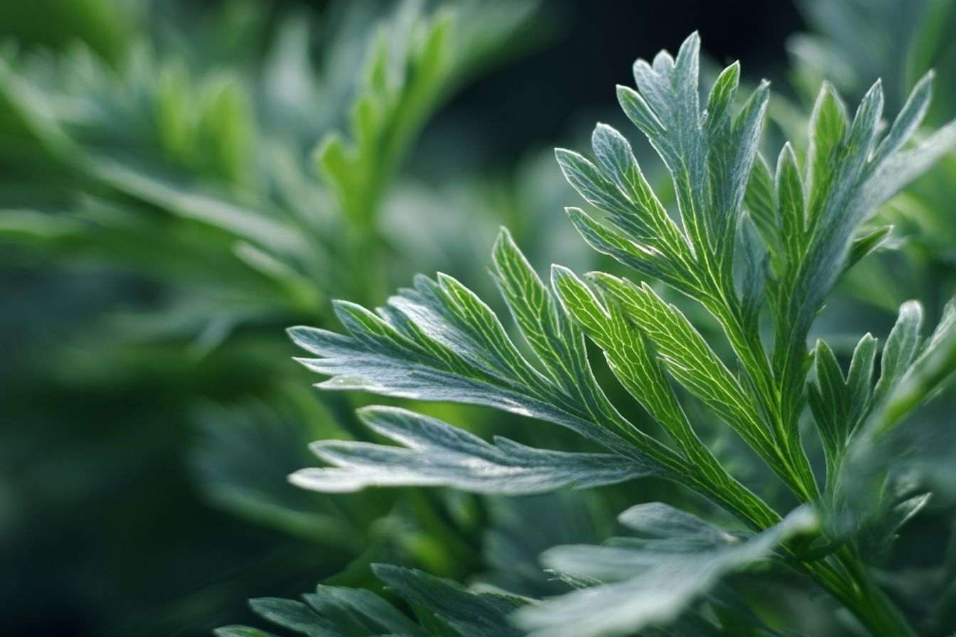 Gros plan sur feuilles d absinthe