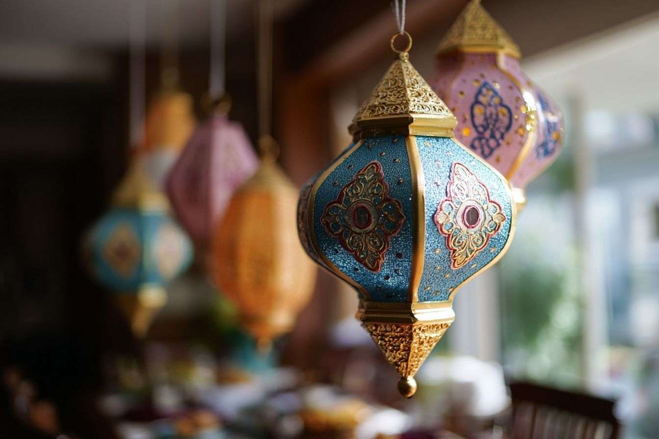 Décorations colorées pour eid al fitr