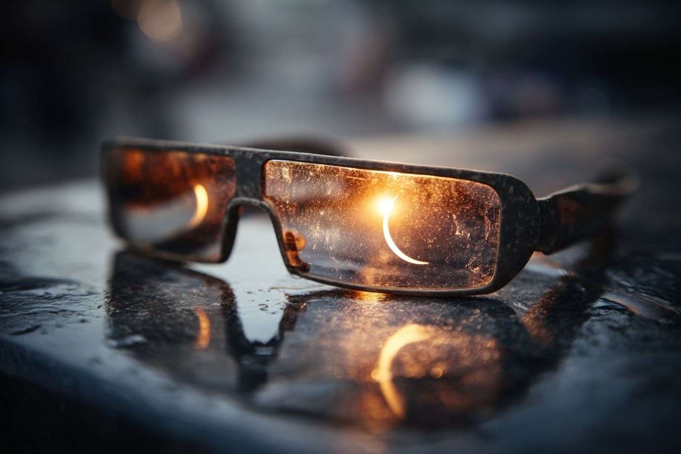 Observation d une éclipse solaire avec des lunettes spécialisées